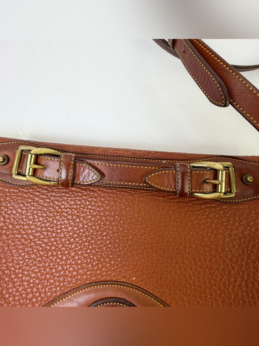 Dooney & Bourke Brown Leather City Satchel with Handle and Strap All Weather - Picture 9 of 16
